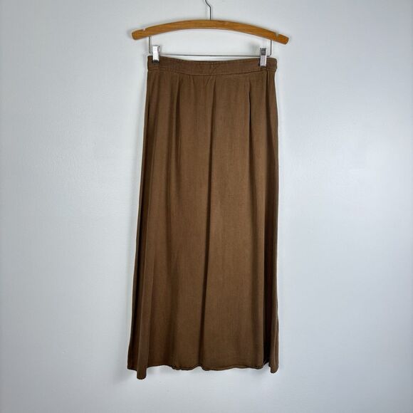 VTG Bushwacker USA Womens 8 Tencel Acetate Blend Long Full Brown Skirt Maxi - Picture 1 of 9